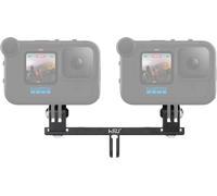 Support Double en Aluminium pour GoPro,Support Griffe Froide pour Caméra d'action,Plus Longue Adaptateur pour GoPro avec Media Mod ou Boîtier Etanche