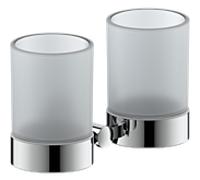 Support double en verre Bravat Varuna 764110, chromé, à coller/visser