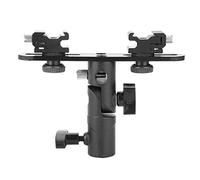 Support Double Griffe Flash, Support Métal Léger et Robuste, 14,5 x 11,1 cm - Montage Ajustable, Compatible Parapluie Réflecteur, Pour Photographie