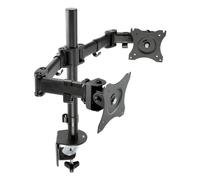 Support double moniteur 3M pour moniteurs 27 "", Rotation 360 degrs + inclinaison de 45 degrs/-45 degrs, panoramique 90 degrs, noir, prend