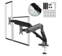Support double moniteur Maclean MC-134 17-32 pouces ressort à gaz VESA 75/100 noir 2×10 kg