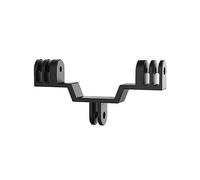 Support double pour caméra, en alliage d'aluminium, avec adaptateur pour trépied, compatible GoPro Hero 10, 9, 8, 7 et 6 Sports (noir).