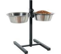Support réglable pour 2 bols 2,5L en inox pour chiens