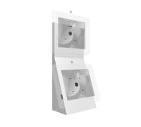 Support double pour tablette - Support de bureau CTA Dual VESA avec compartiment de rangement pour une utilisation avec les boîtiers de sécurité CTA Digital et autres supports VESA compatibles 75 x 75 et 100 x 100 (ADD-2VDMW) - Blanc