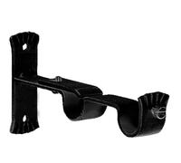 Support Double - Support en Fer forgé diamètre 20 mm, Couleur Noire, livré sous Blister avec 2 pièces. Idéal pour Un Montage sûr.