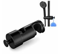 Support Douche Réglable 16-27mm, ABS Chromé, Sans Percage | Support Pommeau Universel avec Crochets pour Barre de Douche, Noir