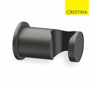 Support douchette rond mural Chromé Noir - CRISTINA ONDYNA PD44972