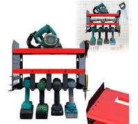 Support d'outils XMTECH Étagère à outils Équipement électrique Organisateur de rangement d'outils Support mural 4 emplacements Perceuse électrique Montage mural Étagère de rangement