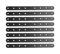 Support droit en acier inoxydable 248x20mm attache plate coin attache avec vis pour attache d'angle plat droit joint réparation plaque supports noir couleur 8 pcs