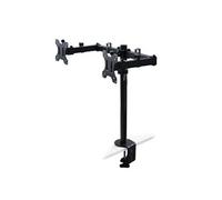 Support écran inclinable et rotatif à 360° pour table., 2 bras, Peint en noir Peint en noir G