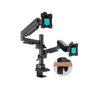 ONKRON Support Ecran PC 2 Ecran de 13" - 32" Poids de 8 kg Chacun, Bras d'Écran Double avec VESA 75x75 & 100x100 - Support Moniteur Bureau, Plein Mouvement G140-B Noir