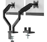Support Ecran PC 2 Ecran de 17 à 35 Pouces, Double écran PC Robuste avec 16 kg par Bras, Réglable en Hauteur Bras Double avec Incline, Pivote et Tourne, VESA 75 et 100 mm