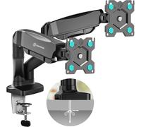 Support Ecran Pc 2 Ecran Pour 13-32 Pouces Moniteur, Bras Double Ecran Pc Poids Jusqu'À 8 Kg Chacun - Pied Ecran Pc Double Avec Vesa 75X75 & Vesa 100X100 Mm/Bras Ecran Pc 2 Ecran G160-B Noir