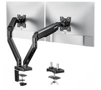 Support Écran PC 2 Écran pour 17 à 32 Pouces, Articulé à Ressort à Gaz Bras Écran PC Double,Réglable en Hauteur avec Incline, Pivote et Tourne, VESA 75/100mm, Capacité de Charge 2-9kg