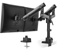 Support Écran PC 2 Écran pour 17'' à 32'', PUTORSEN Ecran PC 2 ecran, Bras Réglable en Hauteur Bras Double avec Incline Pivote et Tourne, Capacité de Charge 8kg, VESA 75 et 100mm