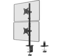 Support Ecran PC 2 Ecran pour Moniteurs de 17 à 32 Pouces,Poteau Vertical Extra Haut de 80 cm,Charge Maximale de 9 kg par Bras,avec Fonction Pivotante et Inclinaison,VESA 75/100mm