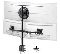 Support Ecran PC 3 Ecran pour Moniteurs de Max 1 x 49 et 2 x 32 Pouces(80CM pôle), Bras Ecran PC Réglable en Inclinable et Pivotant Hauteur, Charge Maximal 10 kg par Bras, VESA 75/100 mm