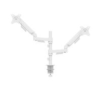 Support écran PC à ressort mécanique 2 écrans PC 17"-32" avec mât, Blanc