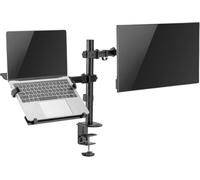 Support Ecran Pc Avec Plateau Pour Ordinateur Portable Conception Ergonomique Bureau Bras Support Moniteur Pc De 13-32 Pouces & Ordinateur Portable Jusqu'À 15,6 Pouces Vesa 75X75-100X100Mm