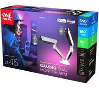 Support écran PC ONE FOR ALL 2 écrans 21/45'' blanc RGB inclinable
