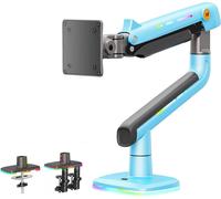 Support Ecran Pc Rgb Pour Écrans Plats Ultrawide Incurvés De 32 À 60 Pouces, Bras Pour Moniteur Charge Maximale 20 Kg, Vesa 75X75 & 100X100 Mm (Bleu Golfe)[ZHB2124]