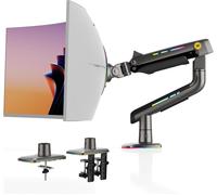 Support Ecran PC RGB pour écrans Plats Ultrawide Incurvés de 32 à 60 Pouces, Bras pour Moniteur Charge Maximale 20 kg, VESA 75x75 & 100x100 mm (Rouge)