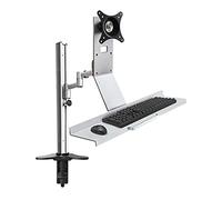 Support Ecran PC Support de Moniteur Unique de 13 à 27 Pouces, Support Mural for Moniteur avec Plateau de Clavier, Support de Moniteur réglable en Hauteur, Peut contenir jusqu'à 17,6 LB Bras Ecran PC