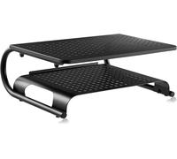 Support Écran PC,Support Moniteur pour Ordinateur Portable,Ordinateur,iMac,PC de 20 kg Maximal-Supports et Rehausseurs D'écran Accessoires pour PC Rangement Bureau 2 Étageres MST002
