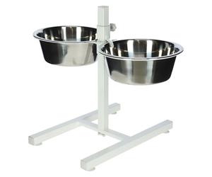 Support écuelle Kerbl Argenté 2x1800 ml