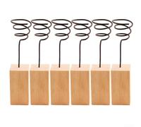 Support élégant pour plantes aériennes avec tasse en métal et base en bois, convient pour une utilisation à la maison, au bureau ou dans le jardin pour exposer des plantes aériennes (6 pièces)