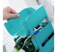 Support empilable pour canettes de bière Rack de stockage de canettes Réfrigérateur Organisateur de boissons en canettes (Bleu)