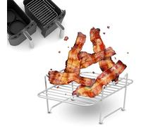 Support empilable pour friteuse à air avec double panier - Kit d'accessoires double Airfryer, plateau de déshydratation multicouche, étagère d'insertion pour Airfryer, outil de refroidissement de