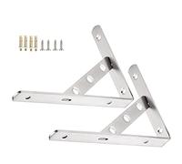 Support En Acier Inoxydable 2 Pièces - Triangle Équerre Étagère 35cm, Roulement De Charge 150kg, Projet De Bricolage, Établi De Bureau, Support for Étagère Murale, L À Angle Droit Bracket Equerres Eta
