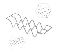 Support en acier inoxydable pour 4 tacos - Résistant à la chaleur - Passe au four - Avec espace pour tacos croustillants - Passe au lave-vaisselle - Idéal pour les tacos du mardi (quatre carrés)