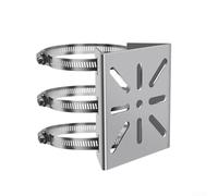 Support en acier inoxydable pour sécuriser les caméras PTZ, les panneaux solaires et les lumières LED à l'aide de trois anneaux réglables sur des structures de support cylindriques (200 mm)
