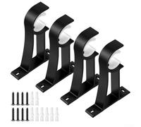 Support en alliage d'aluminium pour tringles à rideaux romaines prenant en charge deux méthodes d'installation sur le dessus ou le côté