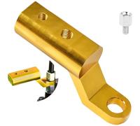 Support en aluminium CNC conçu pour extension de tige de rétroviseur de scooter électrique et montage simultané des supports de téléphone et des lumières LED (jaune doré)