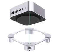 Support en aluminium pour Mac mini M4/M4 Pro avec bouton d'allumage pratique, ventilation et refroidissement haute performance, support antidérapant et stable avec coussinets en silicone des deux