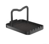 Support en aluminium résistant à la chaleur avec repose-cuillère, support en métal antidérapant pour l'organisation de la cuisinière, support de cuisine avec base lestée pour couvercles et tablettes