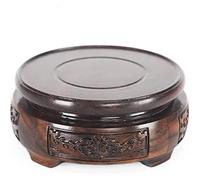 Support en Bois Chinois, bonsaï à Table rotative Vase Cercle Base d'affichage tournable, Mini selles en Bois Décoration Pratique de la décoration Pratique (Color : Brown Round, Size : 15cm/5.9in)