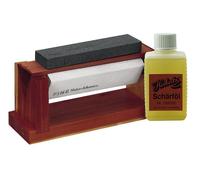 Support en bois Herbertz avec 3 pierres à aiguiser, ensemble 288415