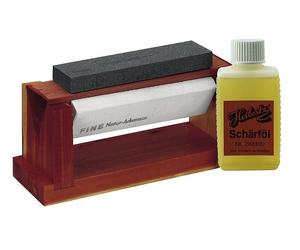 Support en bois Herbertz avec 3 pierres à aiguiser, ensemble 288415