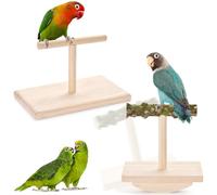 Support en bois pour perroquet, convient pour les oiseaux tels que les perruches, les poissons coniques, les oiseaux d'amour ou les cacatoès, jouet d'entraînement portable pour l'habitat