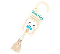 support en bois pour porte de conte de fées - Récipient de maintien pour dents de lait avec fente pour l'argent