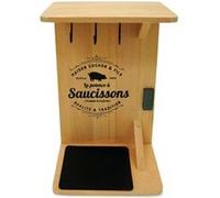 Fackelmann 37834 Potence à Saucisson, Support Bois pour Saucisson Sec, Support à Saucisson, Porte Saucisson, Bois, 30,5 x 20 x 10,5 cm