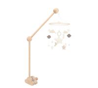 Support en bois réglable en hauteur pour mobile de bébé, pour lit ou table à langer, avec carillons suspendus
