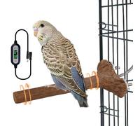 Support en Bois simulé, siège d'oiseau Chauffant pour Cage | Support de Perche en Bois simulé | chauffante pour Oiseaux avec Structure de Branches simulée pour perruches, perruches, Pigeons