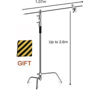 Support en C en acier inoxydable, hauteur réglable 2,49 m, bras de potence 2,49 m, 26m plus 107m de bar