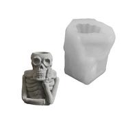 Support en élastomère en forme de tête de mort - Excellent pour les garnitures d'Halloween et les productions artistiques en colophane - Support de flamme étrange - En silicone