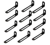 Support En Forme De L 6/12 pièces avec codes d'angle à trou long, angles réglables, adaptés la fixation de meubles, tables, chaises, etc(Black-12pcs)